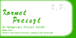 kornel preiszl business card