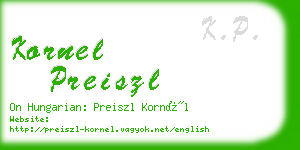 kornel preiszl business card